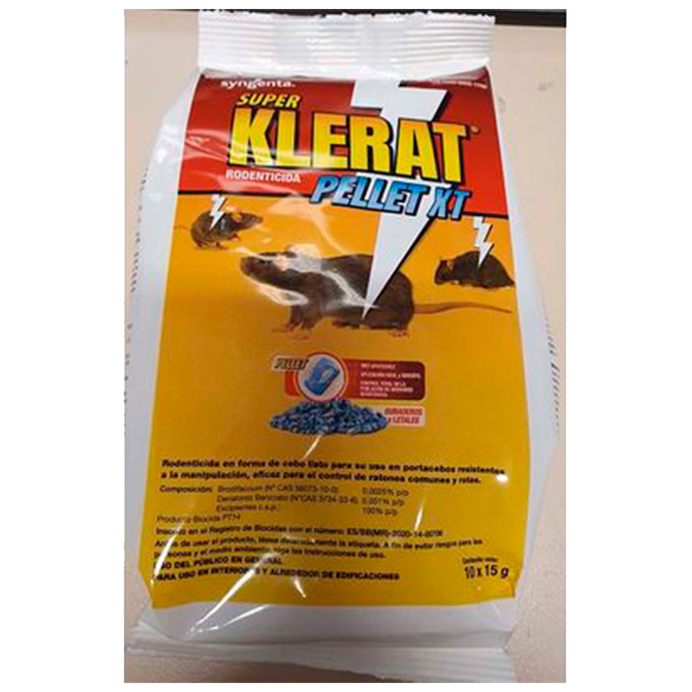 RODENTICIDA EN FORMA DE PELLETS KLERAT BOLSA